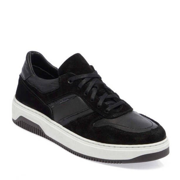 Siyah Hakiki Süet Deri Erkek Sneaker - E24I1AY56901-W19 - 2