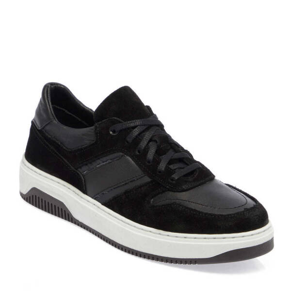 Siyah Hakiki Süet Deri Erkek Sneaker - E24I1AY56901-W19 - 2