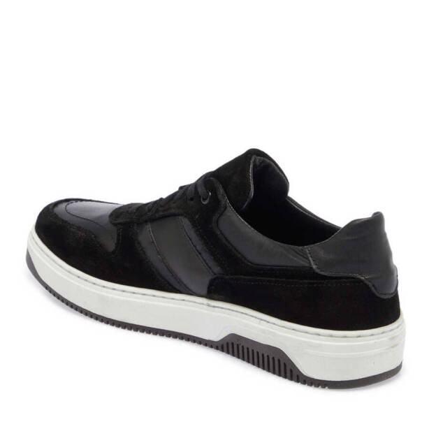 Siyah Hakiki Süet Deri Erkek Sneaker - E24I1AY56901-W19 - 3