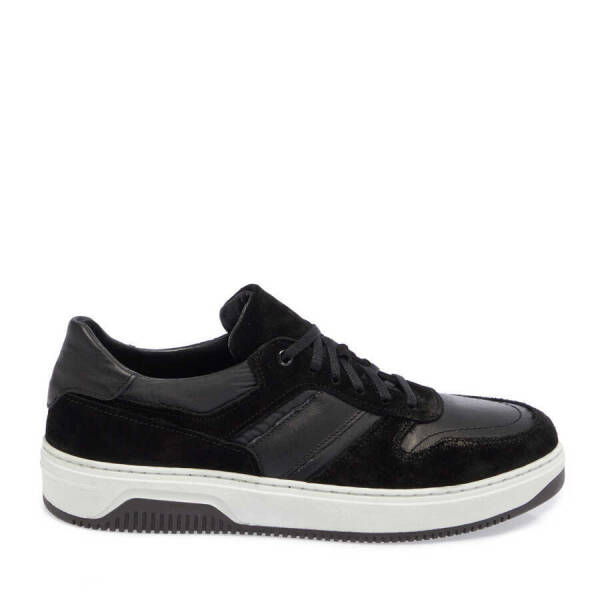Siyah Hakiki Süet Deri Erkek Sneaker - E24I1AY56901-W19 - 1