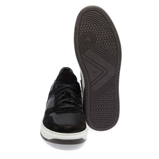 Siyah Hakiki Süet Deri Erkek Sneaker - E24I1AY56901-W19 - 4