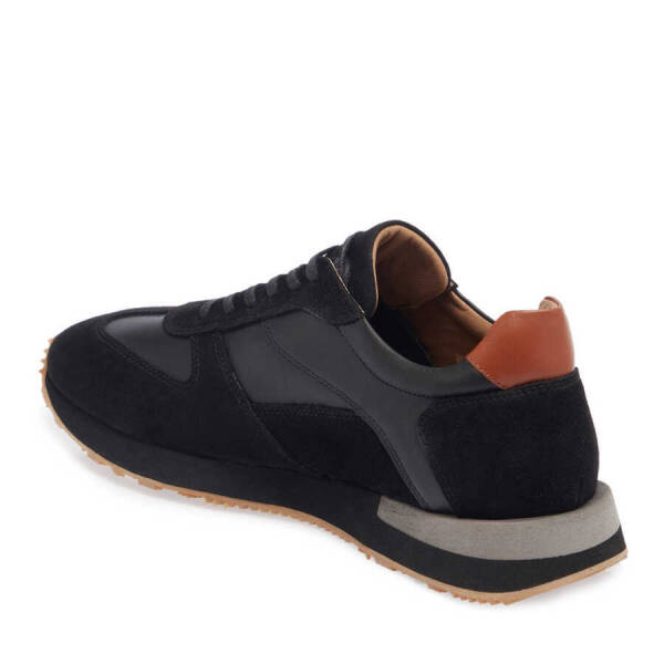Siyah Hakiki Süet Deri Erkek Sneaker - E24I1AY56915-W19 - 3