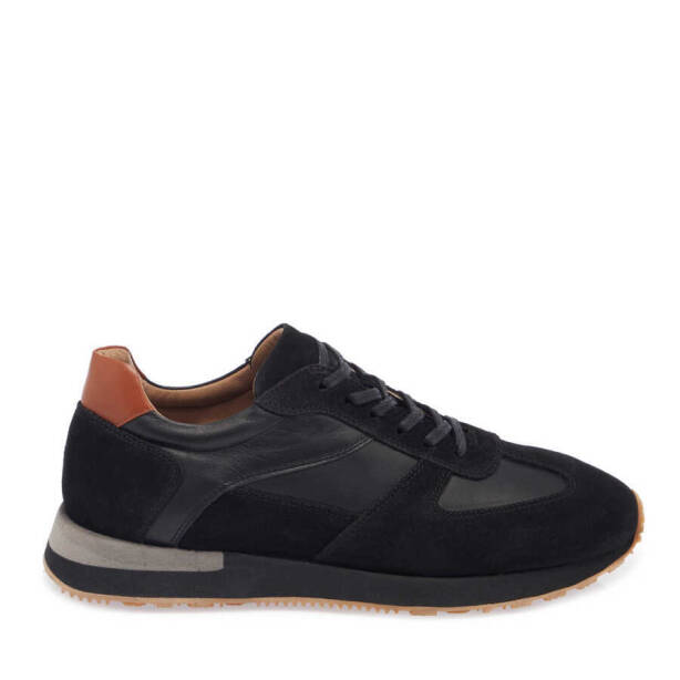 Siyah Hakiki Süet Deri Erkek Sneaker - E24I1AY56915-W19 