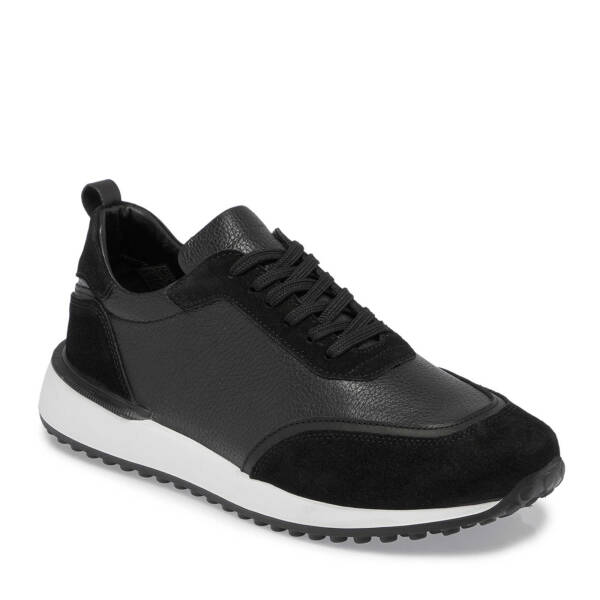 Siyah Hakiki Süet Deri Erkek Sneaker - E24S1AY56959-W19 - 2
