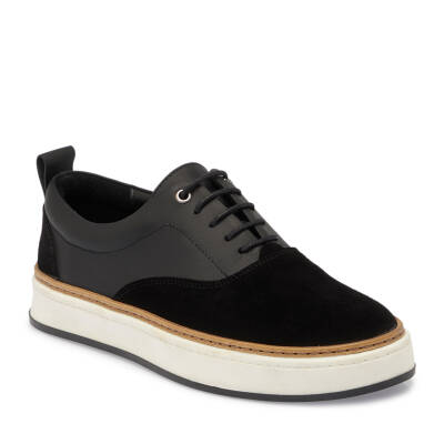 Siyah Süet Deri Erkek Sneaker - E24S1AY57070-A01 - 1
