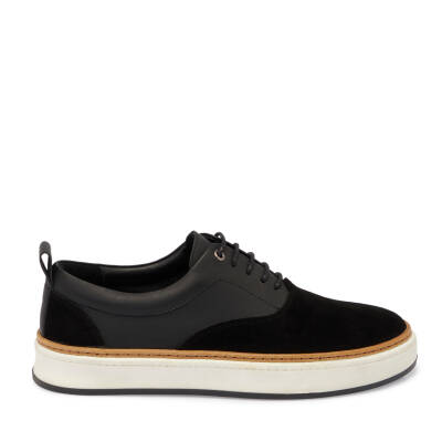 Siyah Süet Deri Erkek Sneaker - E24S1AY57070-A01 - 3