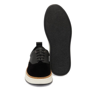 Siyah Süet Deri Erkek Sneaker - E24S1AY57070-A01 - 4