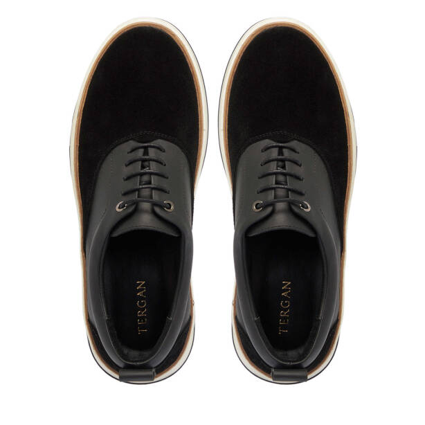 Siyah Süet Deri Erkek Sneaker - E24S1AY57070-A01 - Tergan