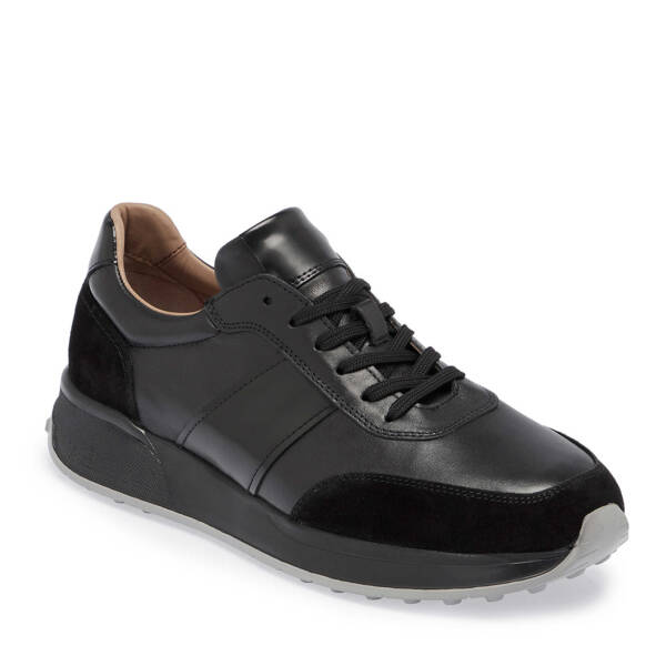 Siyah Hakiki Süet Deri Erkek Sneaker - E24S1AY57082-W19 - 2