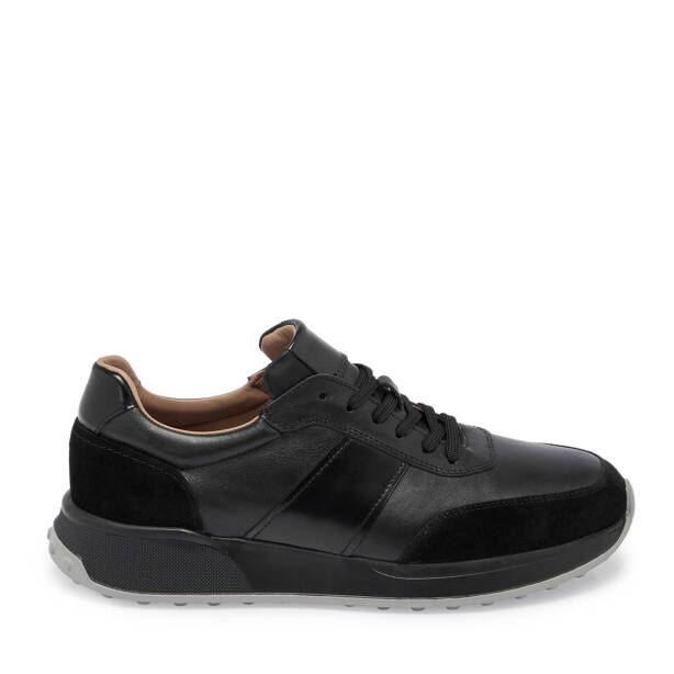 Siyah Hakiki Süet Deri Erkek Sneaker - E24S1AY57082-W19 - 1