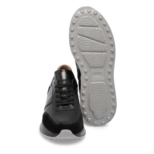 Siyah Hakiki Süet Deri Erkek Sneaker - E24S1AY57082-W19 - 4