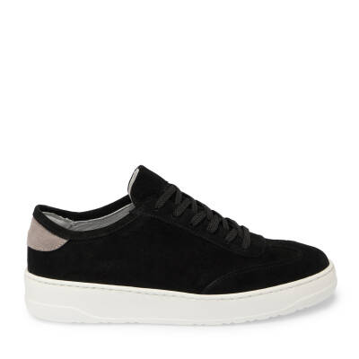 Siyah Süet Deri Erkek Sneaker - E25I1AY57229-A9K - 3