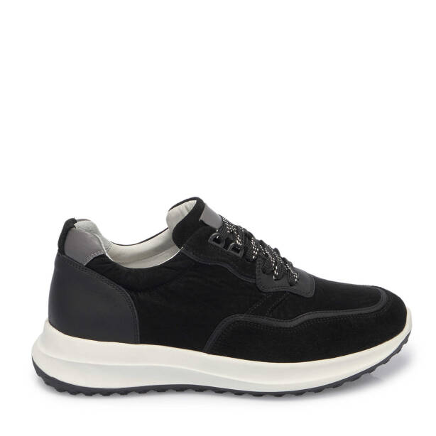 Siyah Süet Deri Erkek Sneaker - E25I1AY57287-A01 - 1