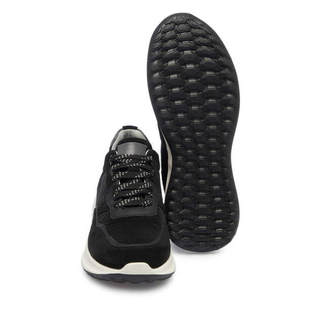 Siyah Süet Deri Erkek Sneaker - E25I1AY57287-A01 - 4