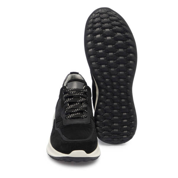 Siyah Süet Deri Erkek Sneaker - E25I1AY57287-A01 - 4