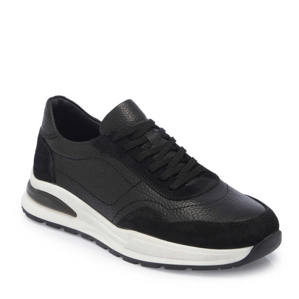 Siyah Hakiki Süet Deri Erkek Sneaker - E25I1AY57296-W19 - 2