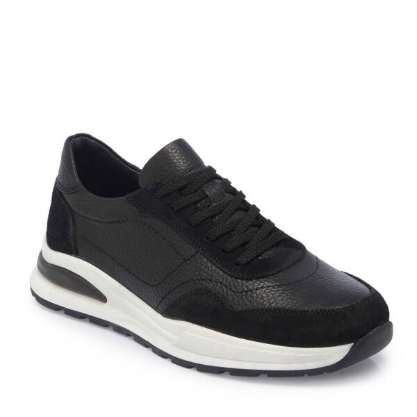 Siyah Hakiki Süet Deri Erkek Sneaker - E25I1AY57296-W19 - 2