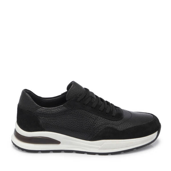 Siyah Hakiki Süet Deri Erkek Sneaker - E25I1AY57296-W19 - 1