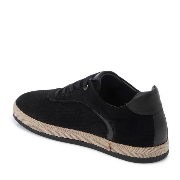 Siyah Hakiki Süet Deri Erkek Sneaker - E25I1AY57329-A01 - Tergan