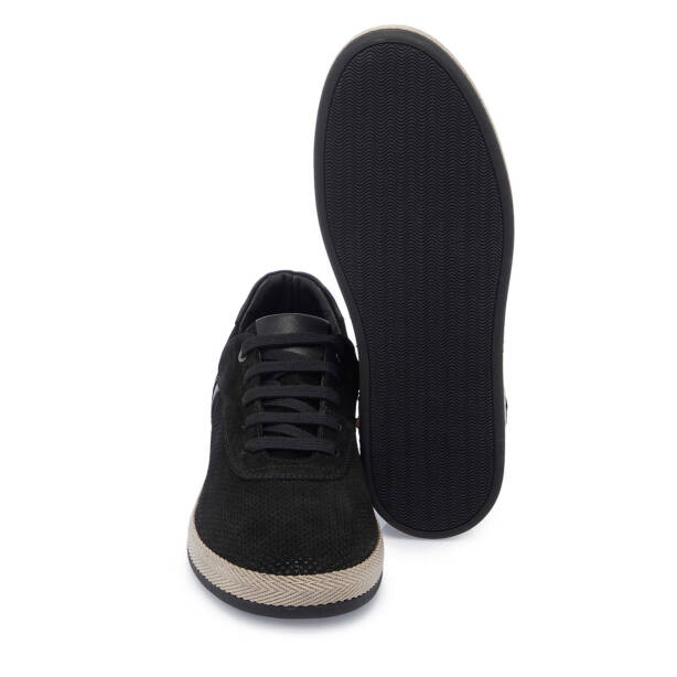 Siyah Hakiki Süet Deri Erkek Sneaker - E25I1AY57329-A01 - Tergan
