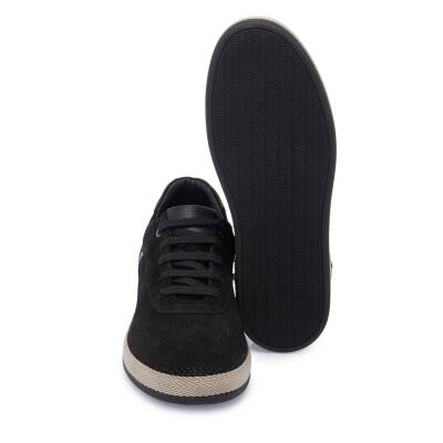 Siyah Süet Deri Erkek Sneaker - E25I1AY57329-A01 - 4