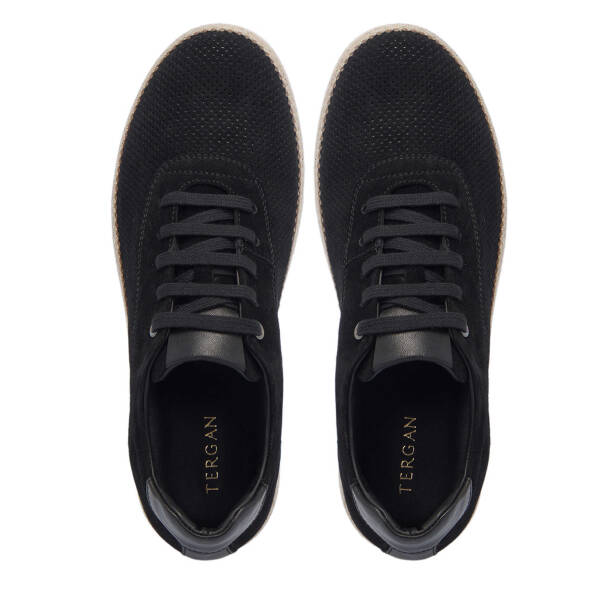Siyah Hakiki Süet Deri Erkek Sneaker - E25I1AY57329-A01 - Tergan