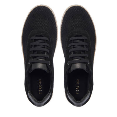 Siyah Süet Deri Erkek Sneaker - E25I1AY57329-A01 - 5