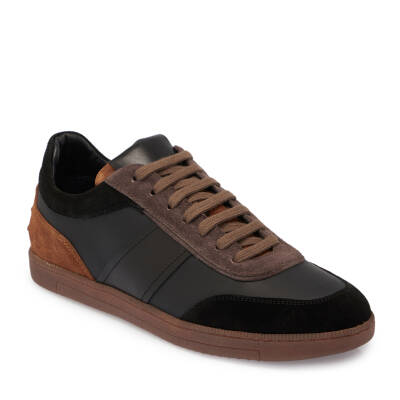 Siyah Süet Deri Erkek Sneaker - E25I1AY57333-A01 