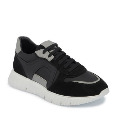 Siyah Süet Deri Erkek Sneaker - E25I1AY57334-A01 