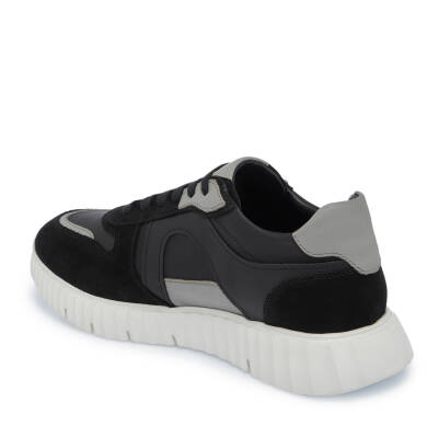 Siyah Süet Deri Erkek Sneaker - E25I1AY57334-A01 - 2