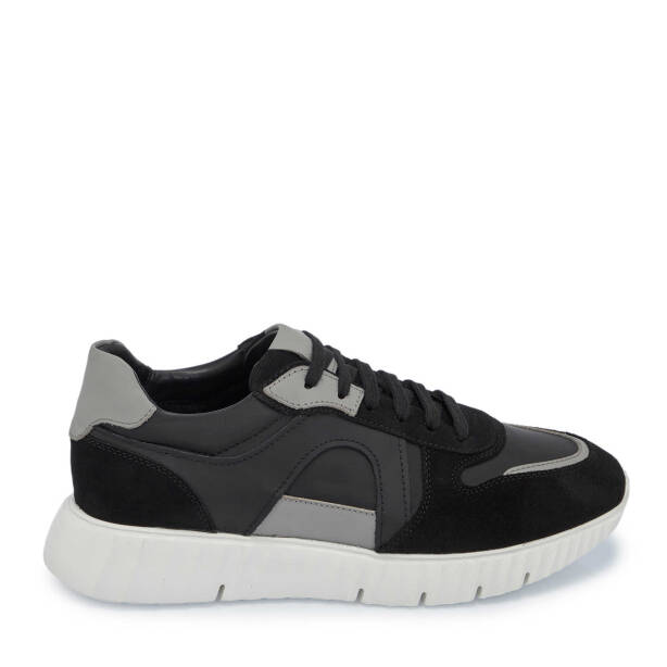 Siyah Hakiki Süet Deri Erkek Sneaker - E25I1AY57334-A01 