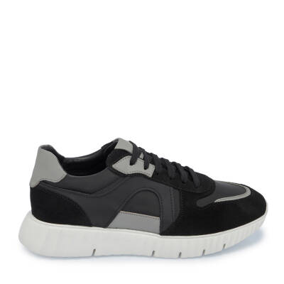 Siyah Süet Deri Erkek Sneaker - E25I1AY57334-A01 - 3