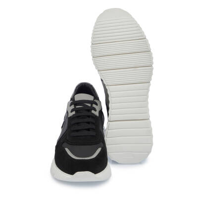 Siyah Süet Deri Erkek Sneaker - E25I1AY57334-A01 - 4