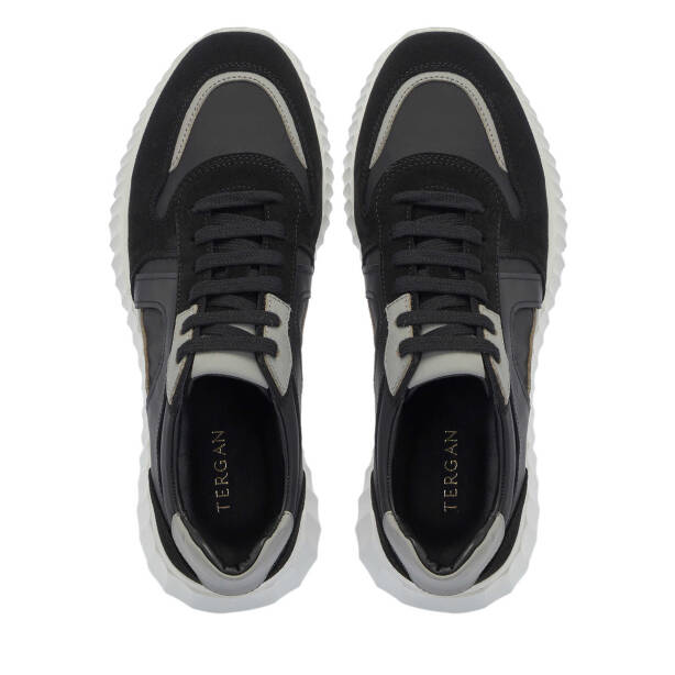 Siyah Hakiki Süet Deri Erkek Sneaker - E25I1AY57334-A01 - 5