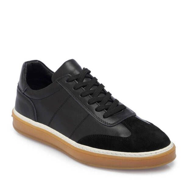 Siyah Hakiki Süet Deri Erkek Sneaker - E25I1AY57351-W19 - 2