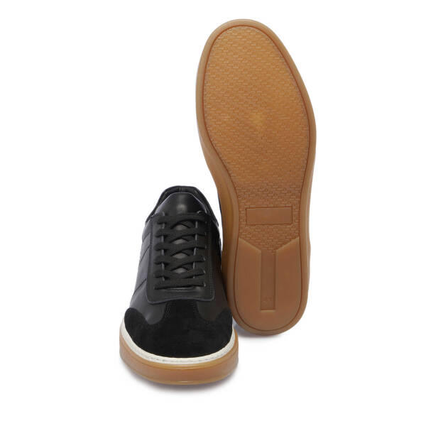Siyah Hakiki Süet Deri Erkek Sneaker - E25I1AY57351-W19 - 4