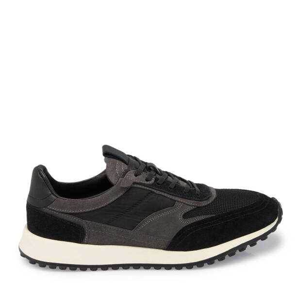 Siyah Süet Deri Erkek Sneaker - E25I1AY57373-A01 