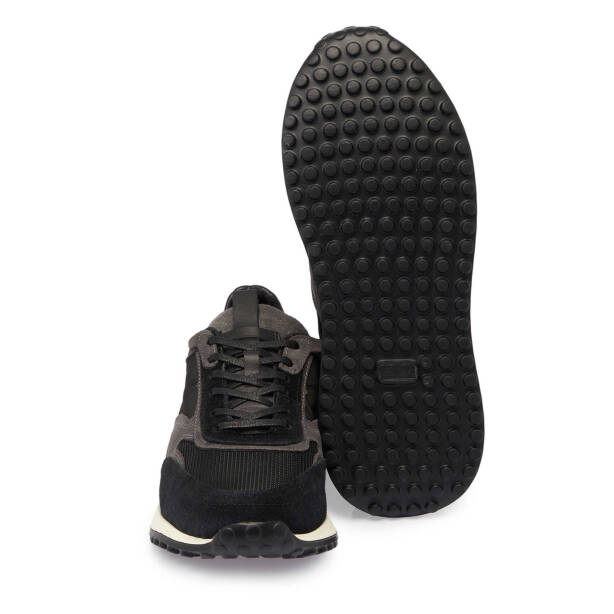 Siyah Süet Deri Erkek Sneaker - E25I1AY57373-A01 - 4