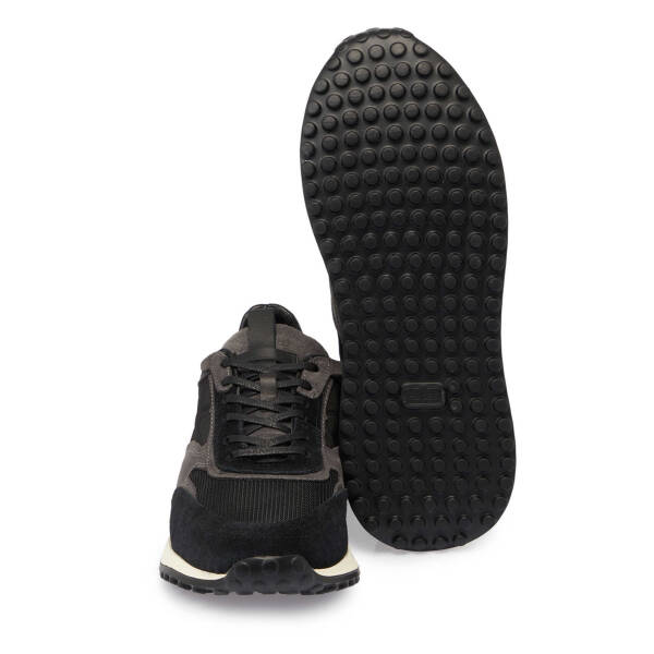 Siyah Süet Deri Erkek Sneaker - E25I1AY57373-A01 - 4