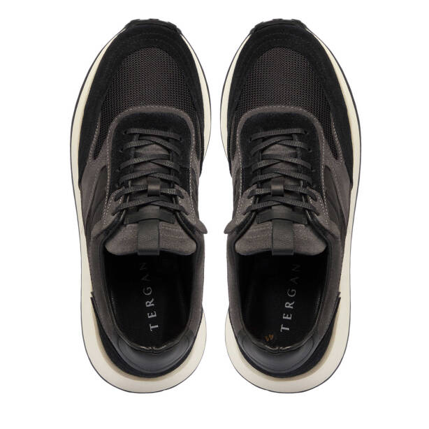 Siyah Süet Deri Erkek Sneaker - E25I1AY57373-A01 - 5