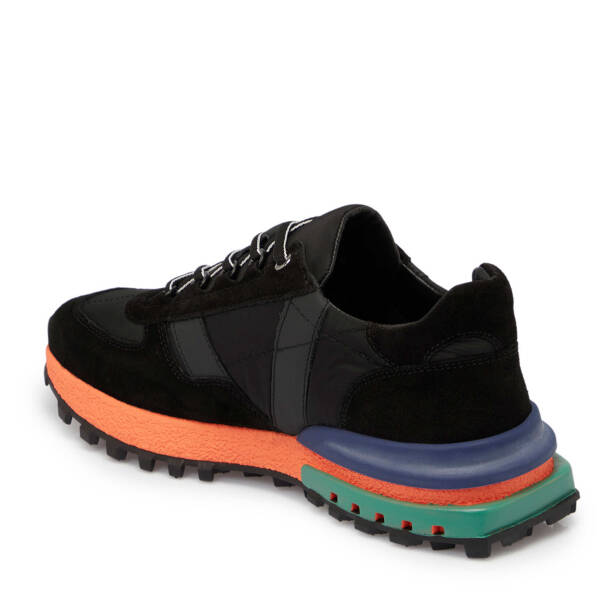 Siyah Süet Deri Erkek Sneaker - E25S1AY57399-A01 - 3