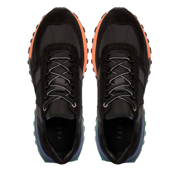 Siyah Süet Deri Erkek Sneaker - E25S1AY57399-A01 - 5