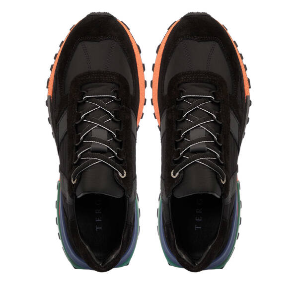 Siyah Süet Deri Erkek Sneaker - E25S1AY57399-A01 - 5