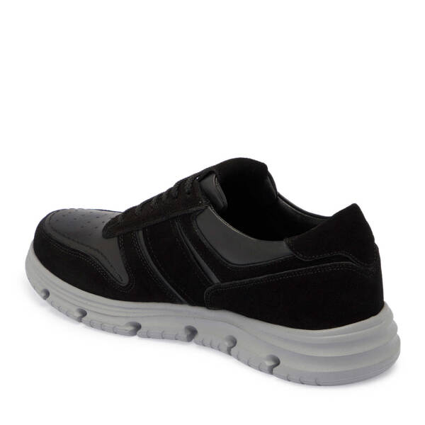 Siyah Hakiki Süet Deri Erkek Sneaker - E25S1AY57512-W19 - 3