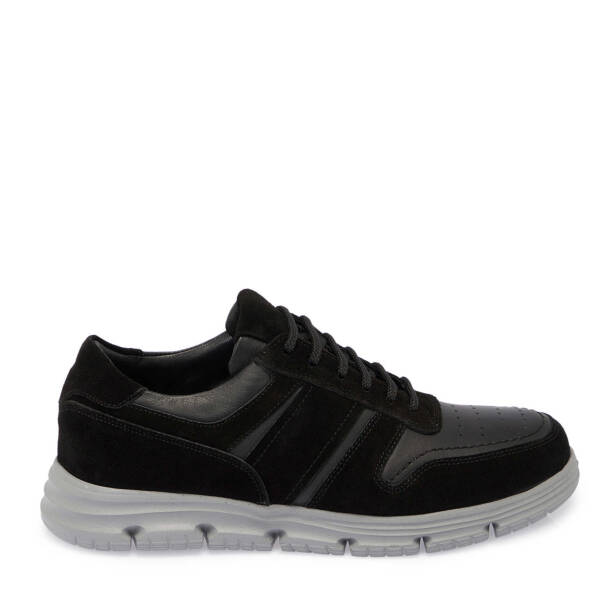 Siyah Hakiki Süet Deri Erkek Sneaker - E25S1AY57512-W19 - 1