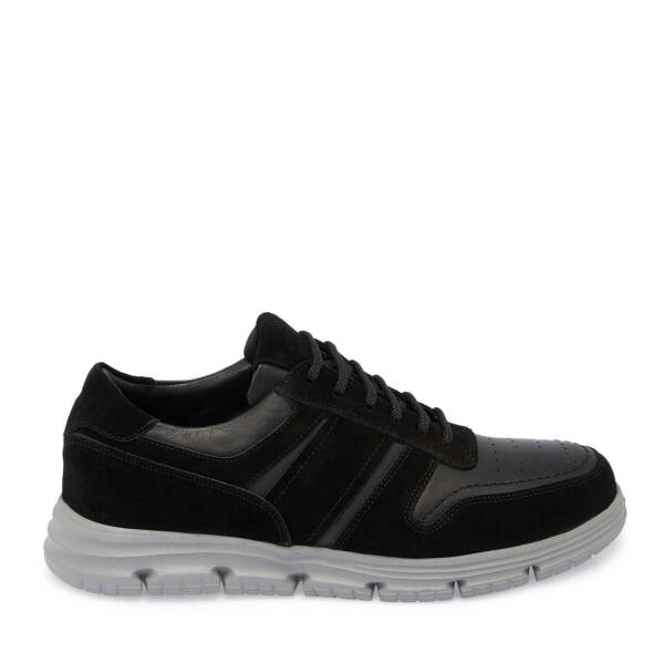 Siyah Hakiki Süet Deri Erkek Sneaker - E25S1AY57512-W19 - 1
