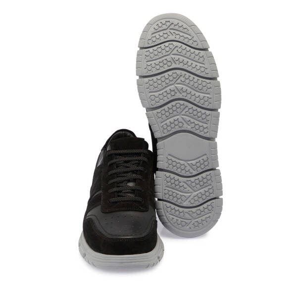 Siyah Hakiki Süet Deri Erkek Sneaker - E25S1AY57512-W19 - 4