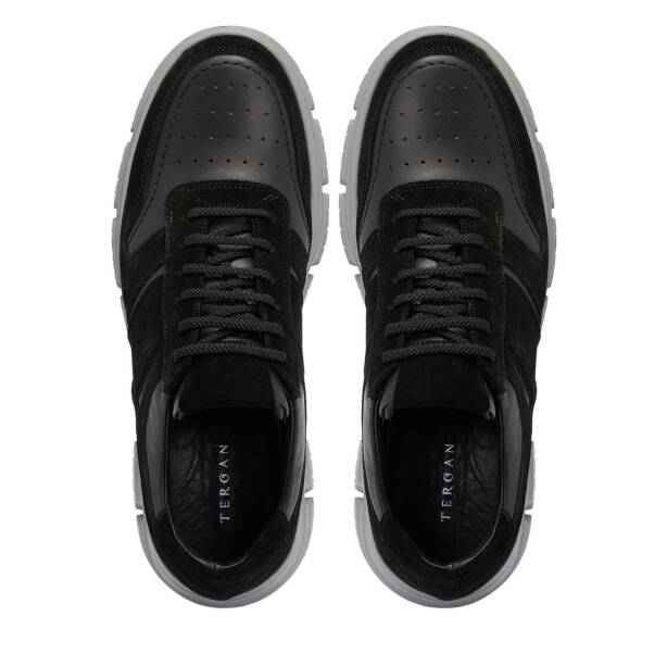 Siyah Hakiki Süet Deri Erkek Sneaker - E25S1AY57512-W19 - 5