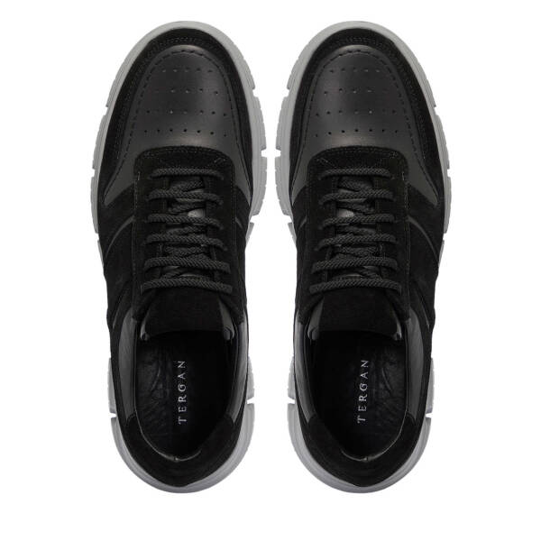 Siyah Hakiki Süet Deri Erkek Sneaker - E25S1AY57512-W19 - 5