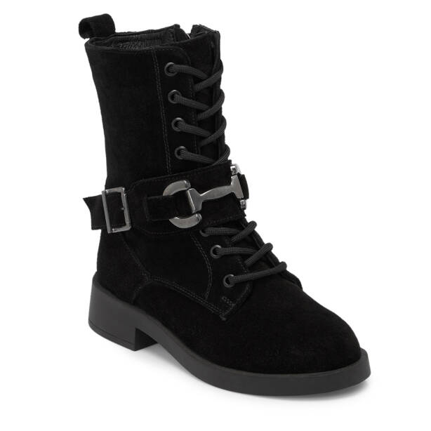 Siyah Süet Deri Kadın Bot - K24K1BT67740-A01 - Tergan